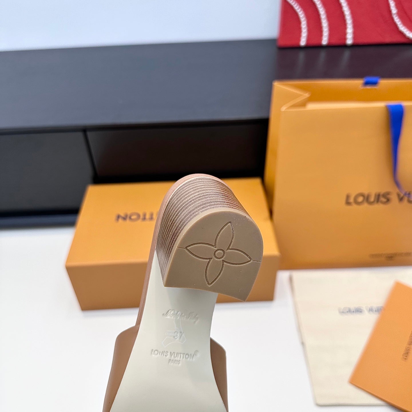 LV 26s High Heels 65 Sandals Light Brown Calfskin 622396