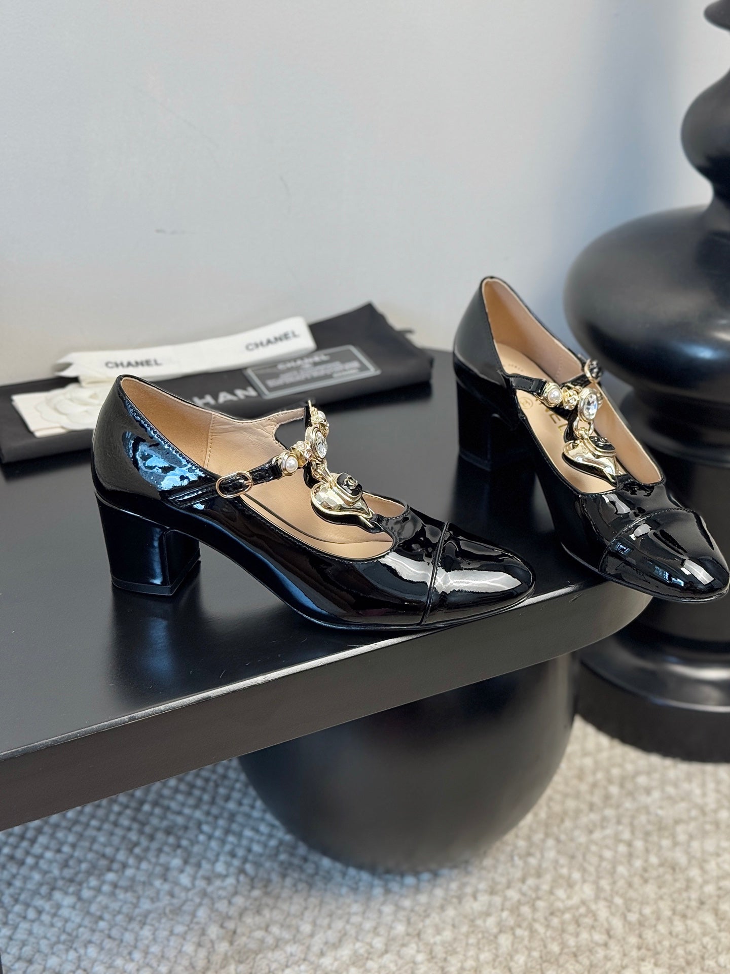 CC 25 Marry Jane Black Lambskin 329763