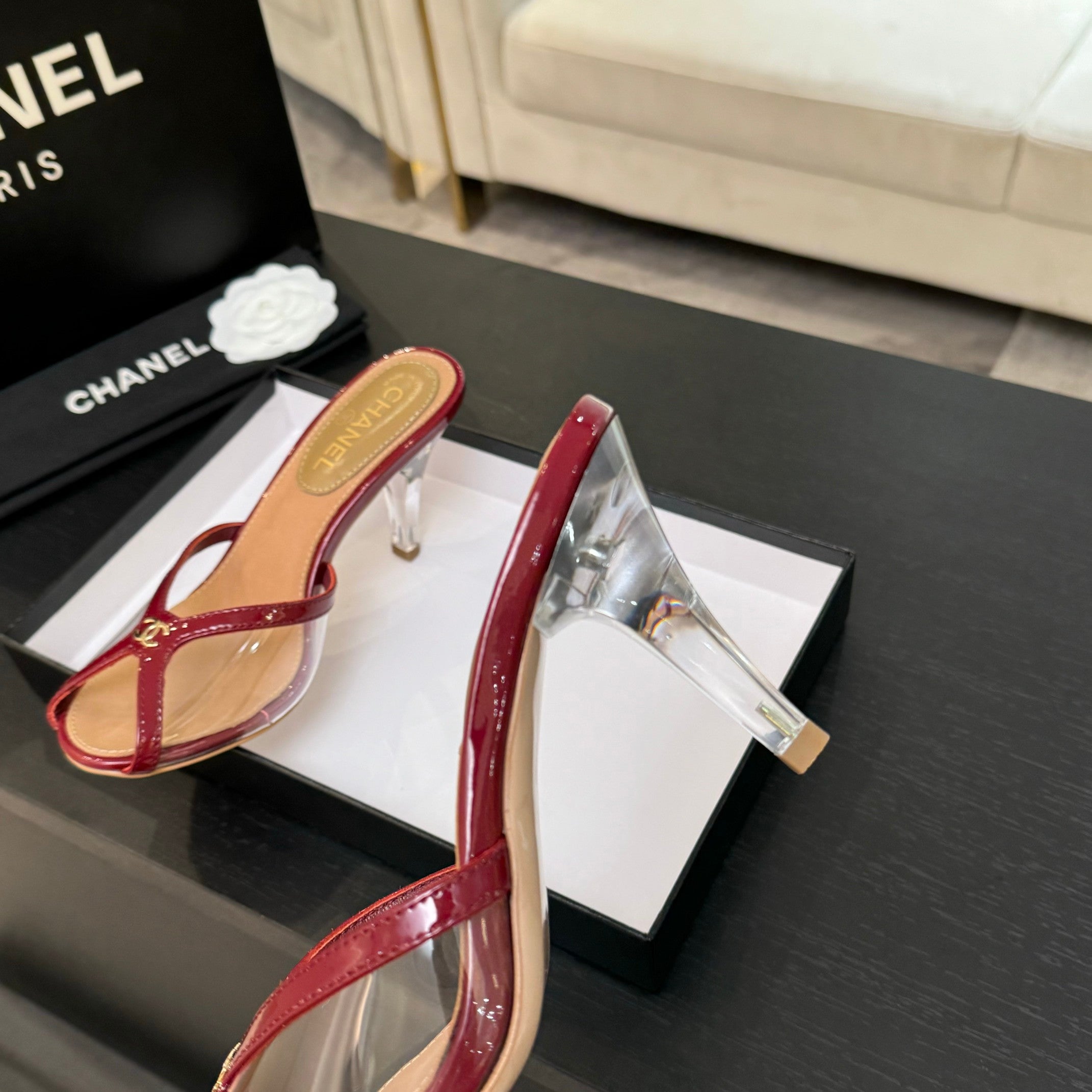 CC 2026 High Heeled Slippers 70 Mesh Suede