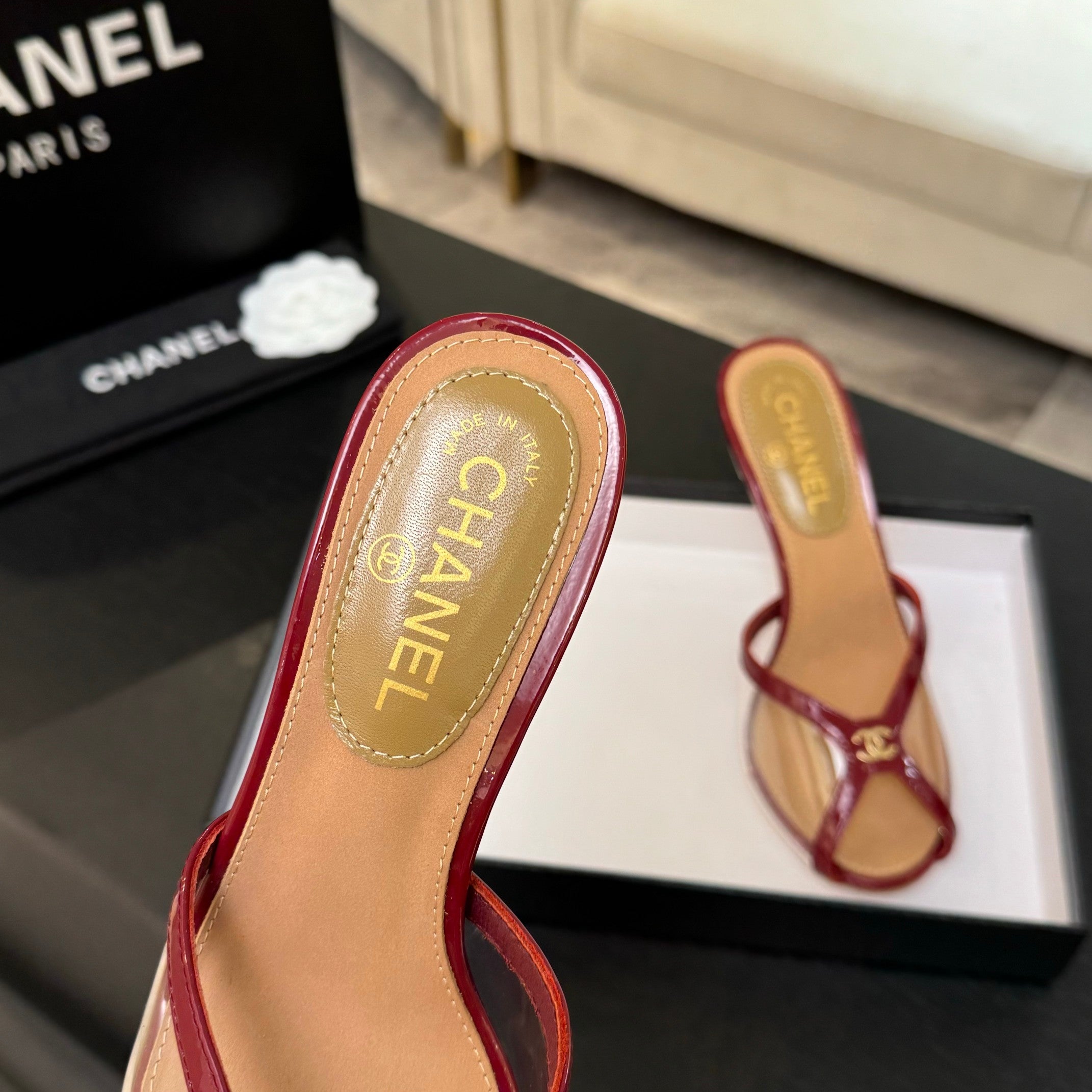 CC 2026 High Heeled Slippers 70 Mesh Suede