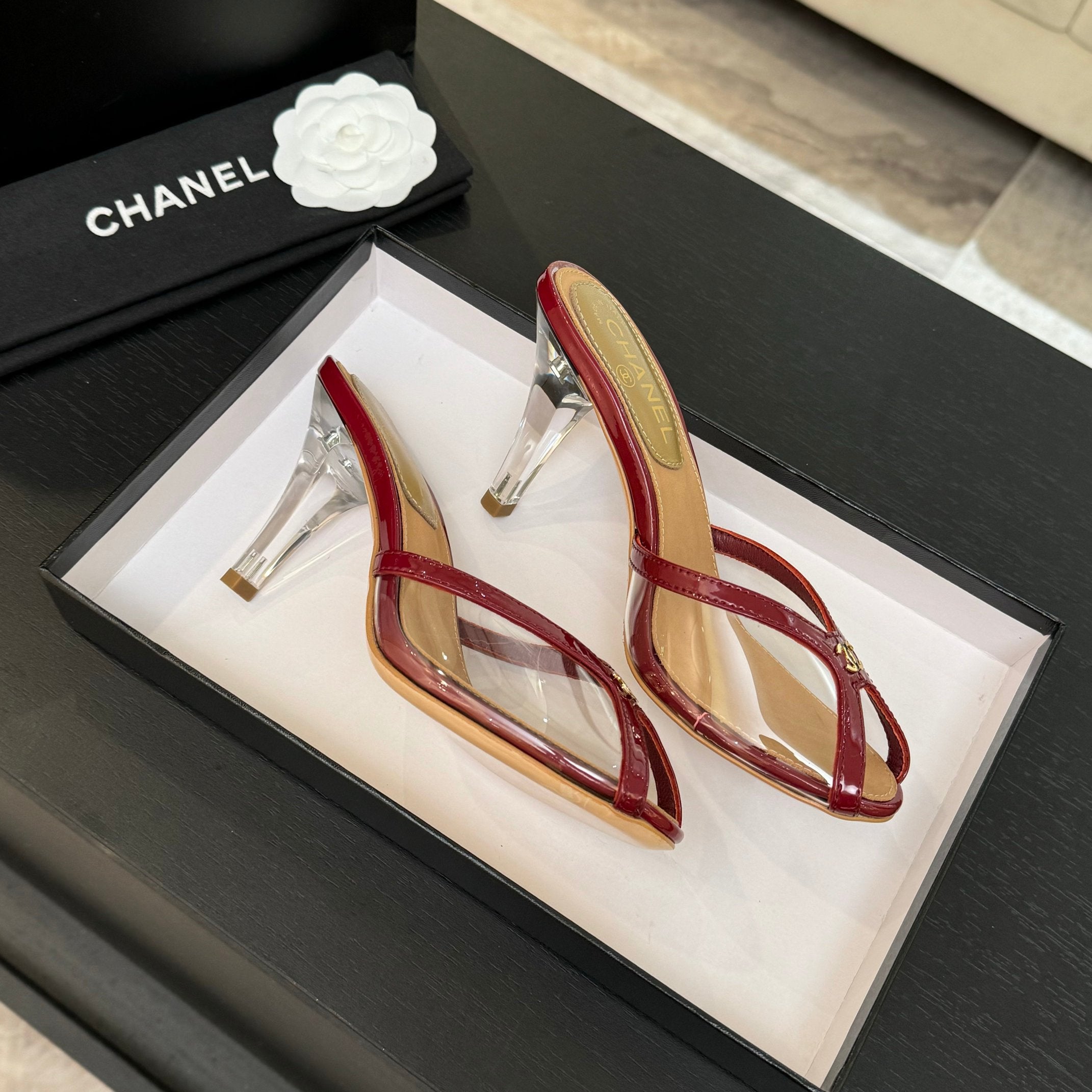 CC 2026 High Heeled Slippers 70 Mesh Suede