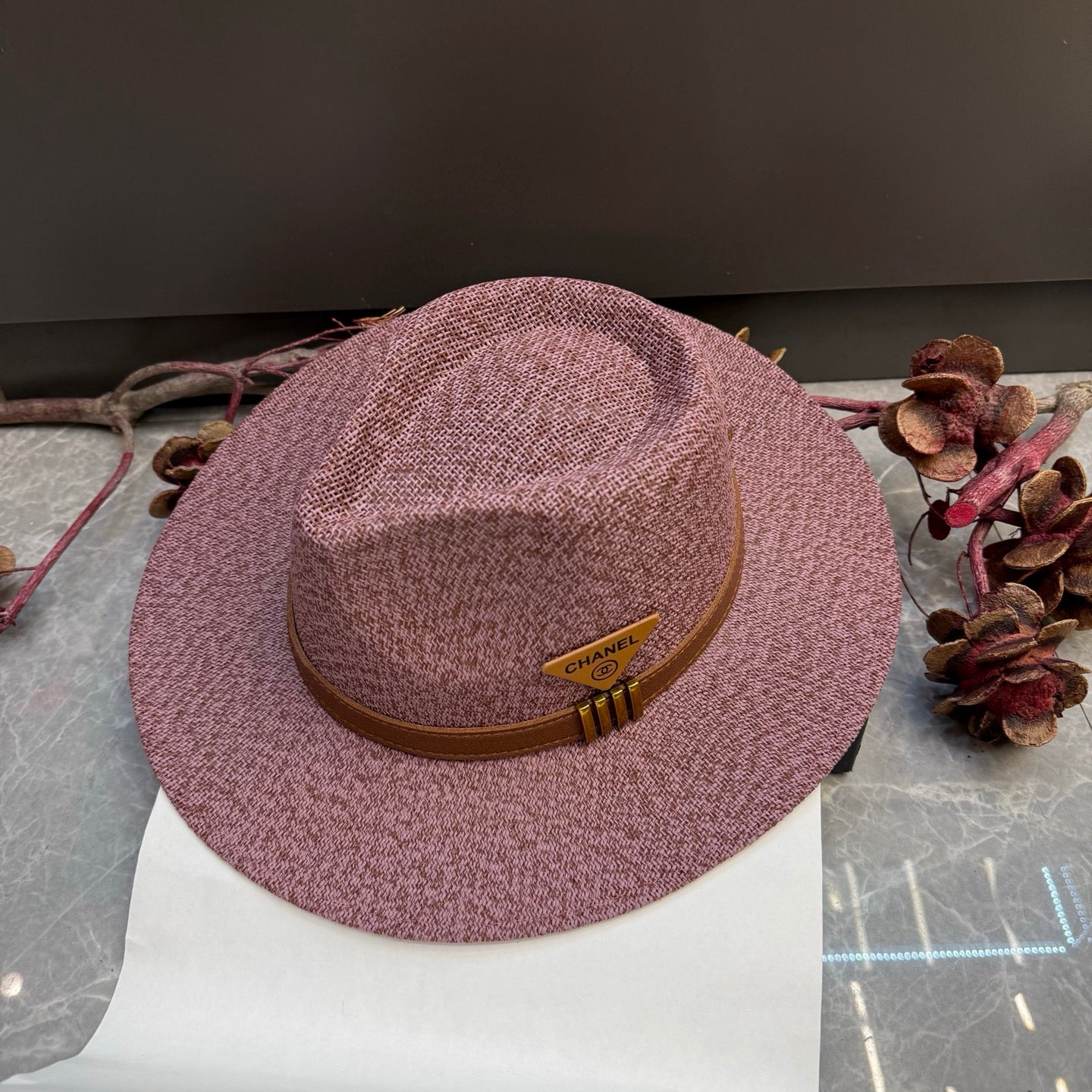 Chanel Fedora Straw Hat 215967