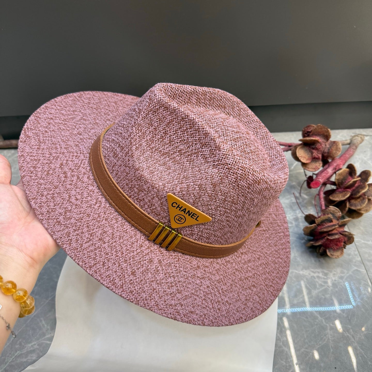 Chanel Fedora Straw Hat 215967