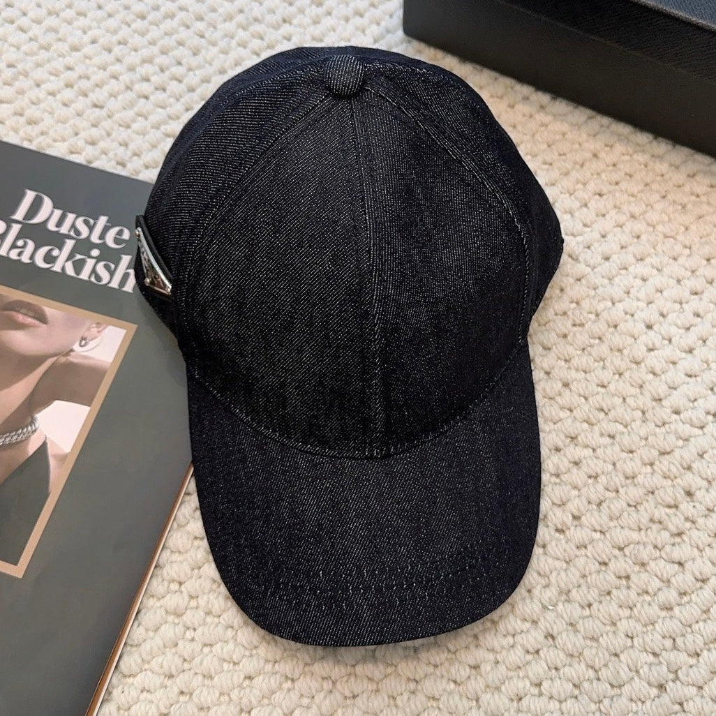 Prada Denim Triangle Baseball Cap