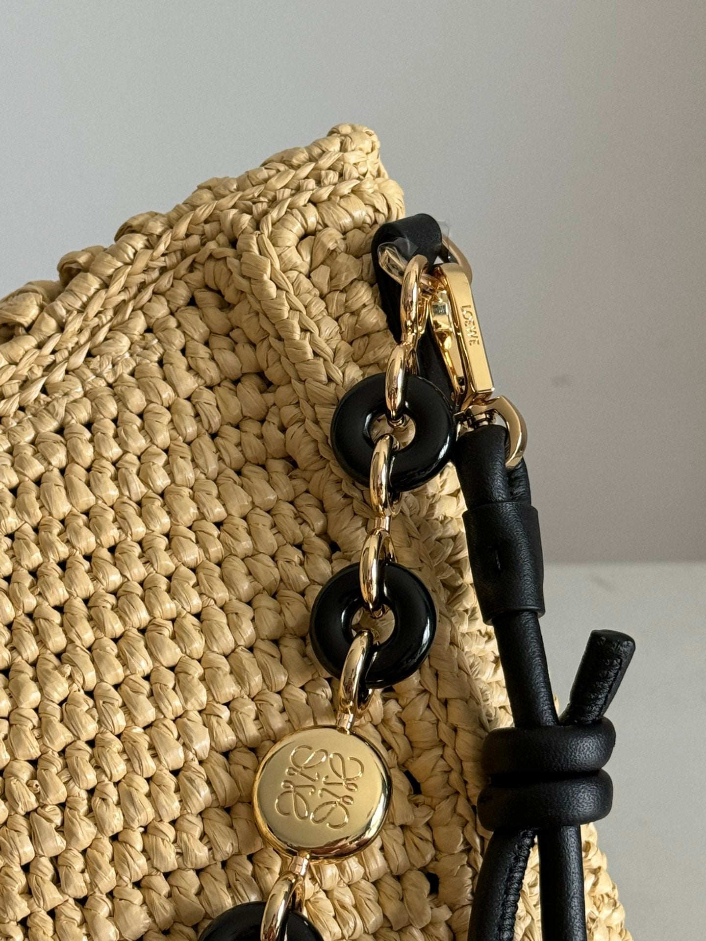 Loewe Ola Shoulder Bag 26 Beige Raffia 274681