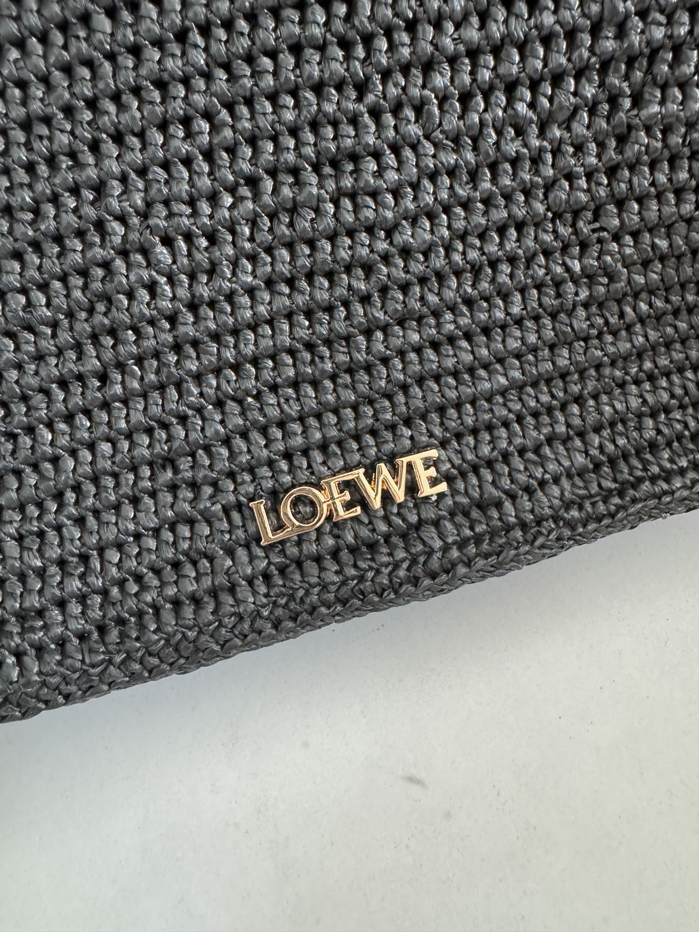 Loewe Ola Shoulder Bag 26 Black Raffia 274683