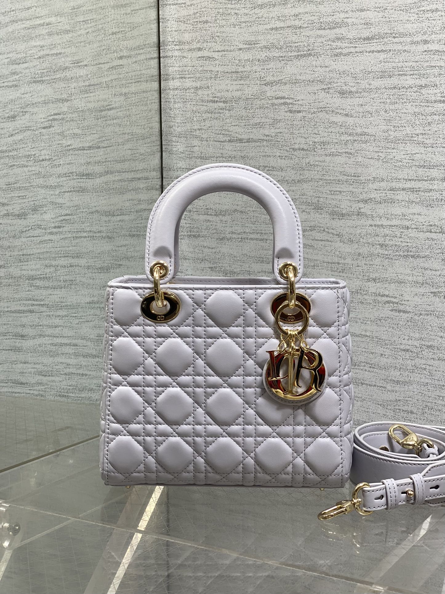 Dior 2026 Mini Lady Dior Bag Light Purple Lambskin 267705