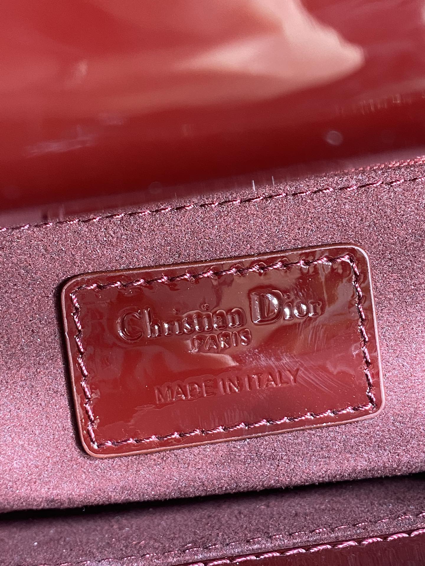 Dior 2026 Bow Lady Dior 20cm Red Patent Leather 289215