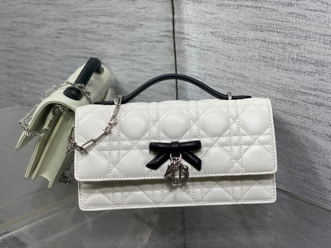 Dior 2026 My Dior Mini Bag Two-Tone White Black Lambskin 284081