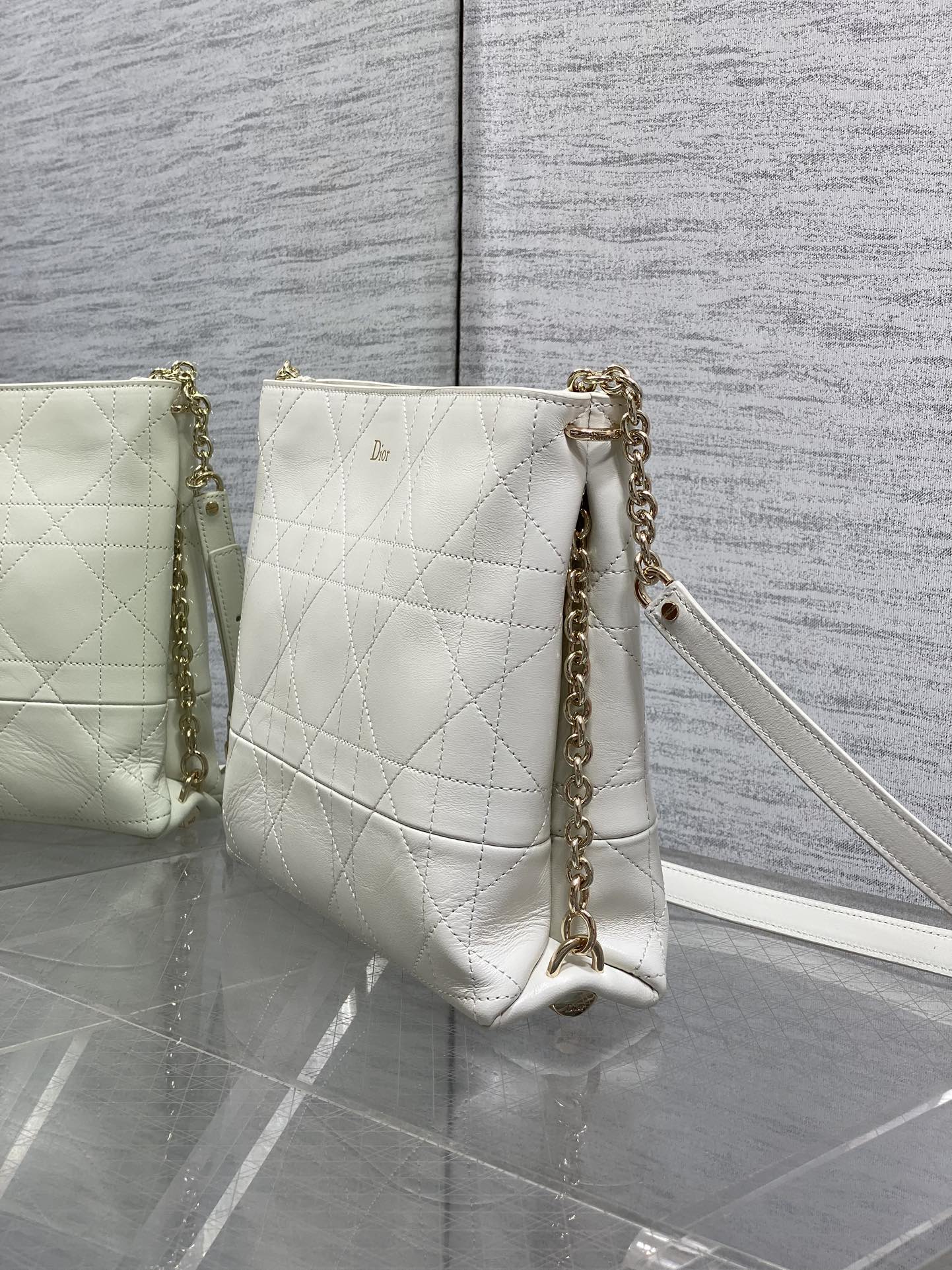 Dior 2026 Trianon Bag 25cm White Lambskin 286604