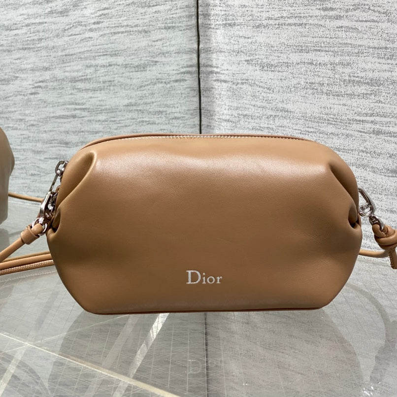 Dior 2026 Bow Pouch 20cm Camel Lambskin 286631