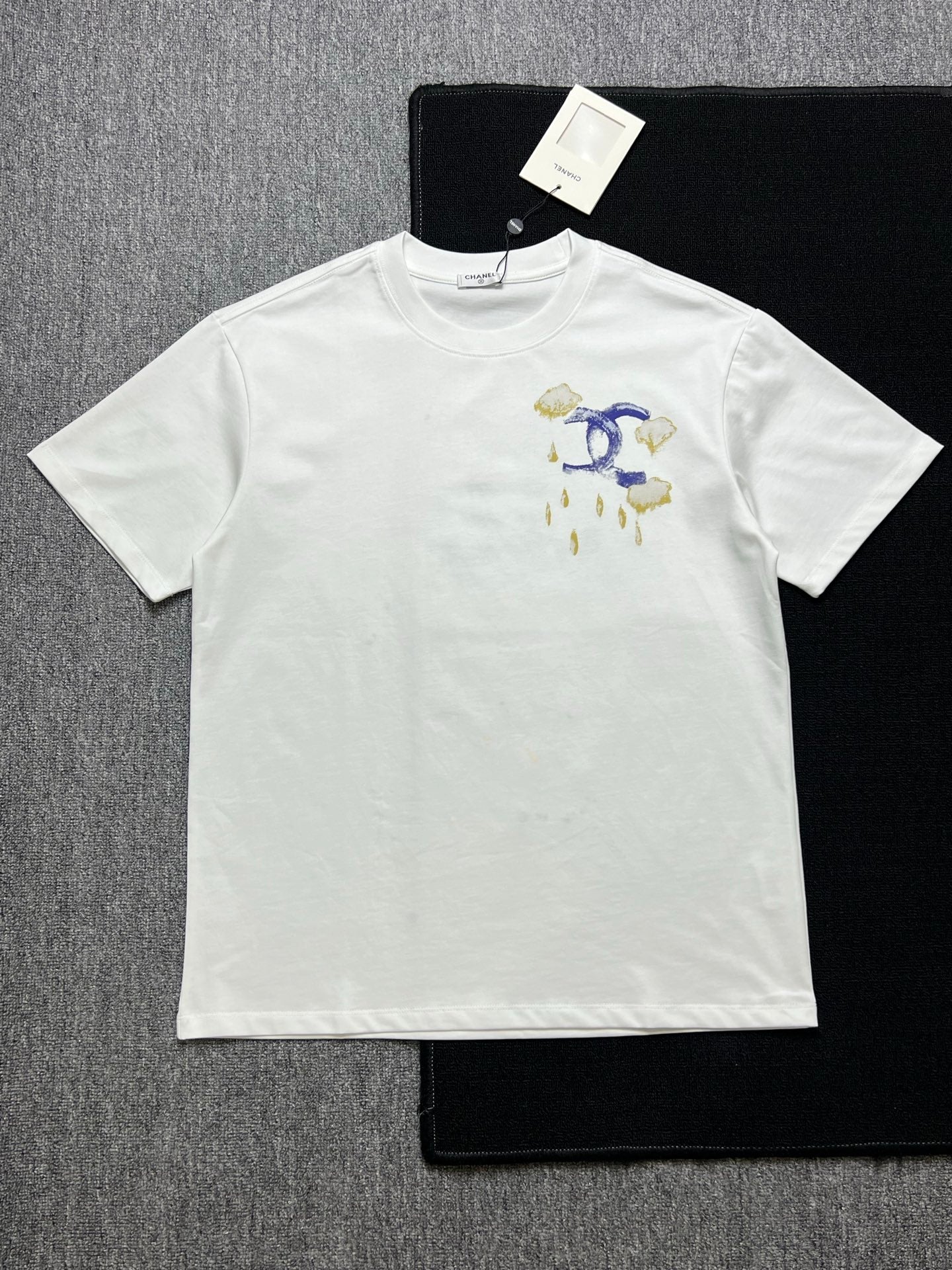 CC 2026 Short-Sleeve T-Shirt Blue Beige Cotton 401766