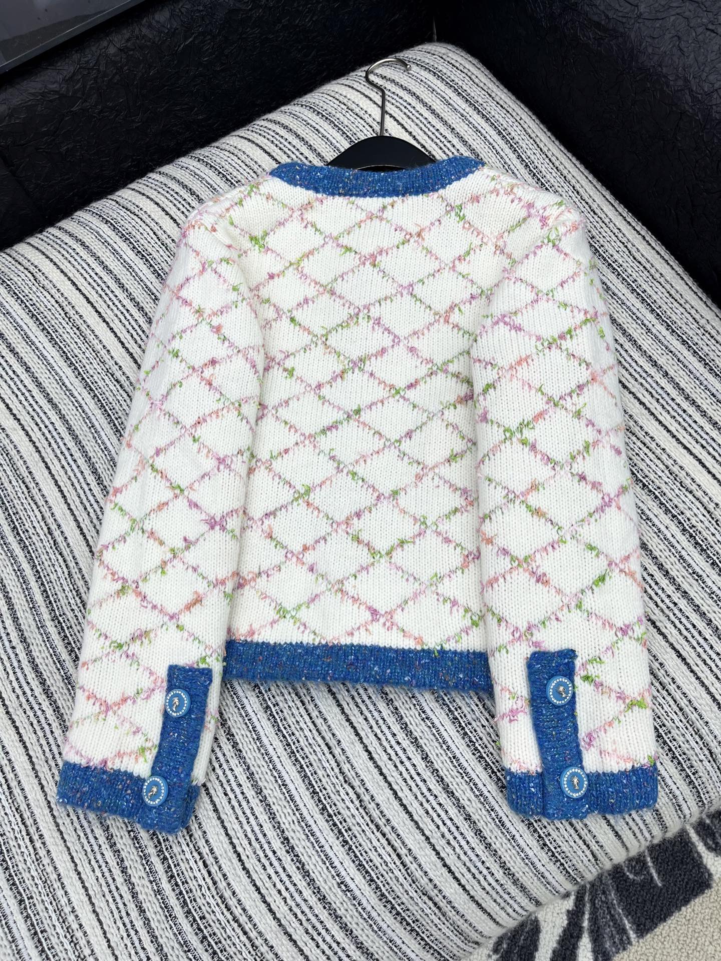 CC 2025 Cardigan Off-white Blue Wool 325889