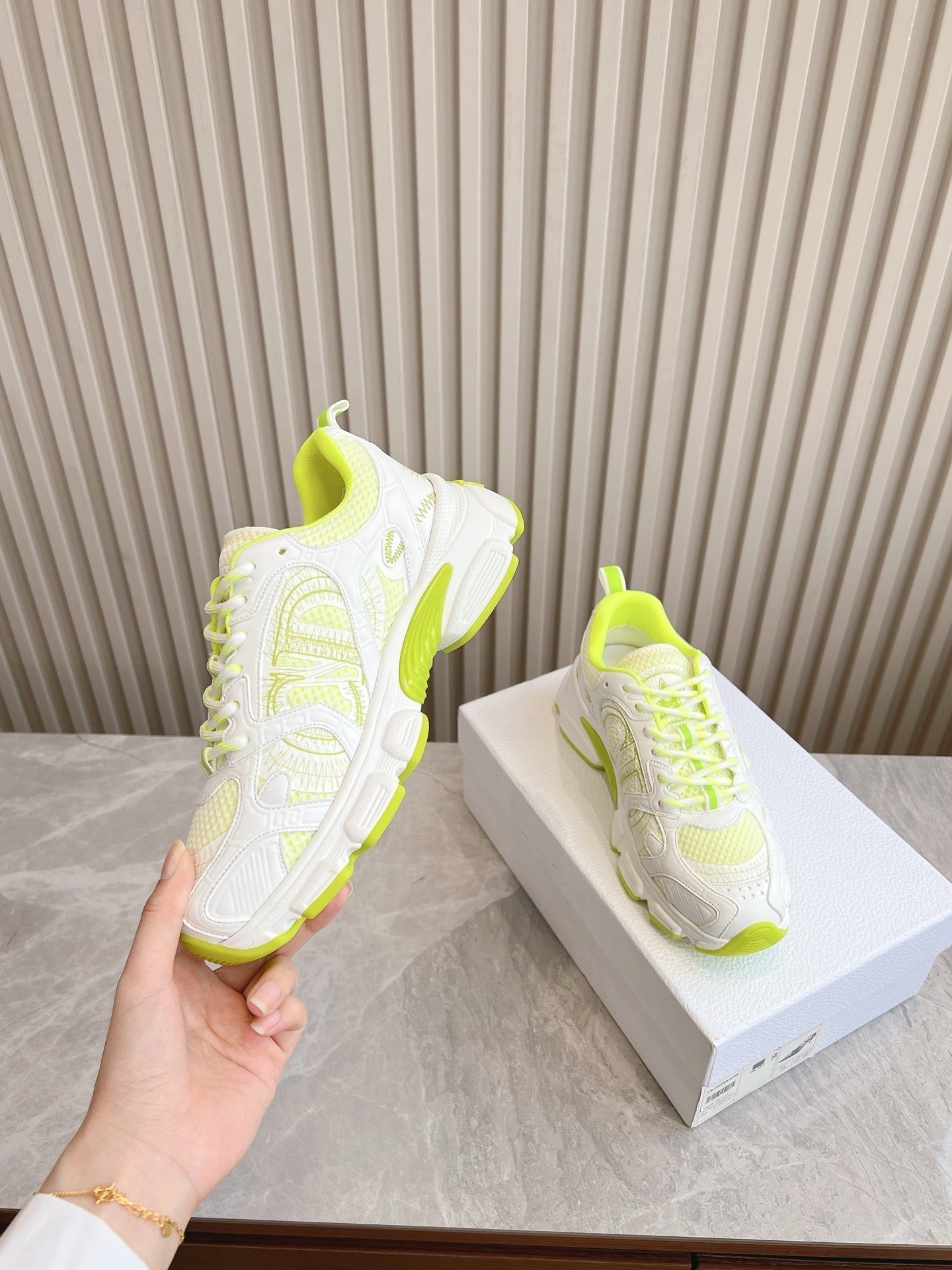 CD Chrono Sneaker Mesh with Leather-Effect Panels 241615