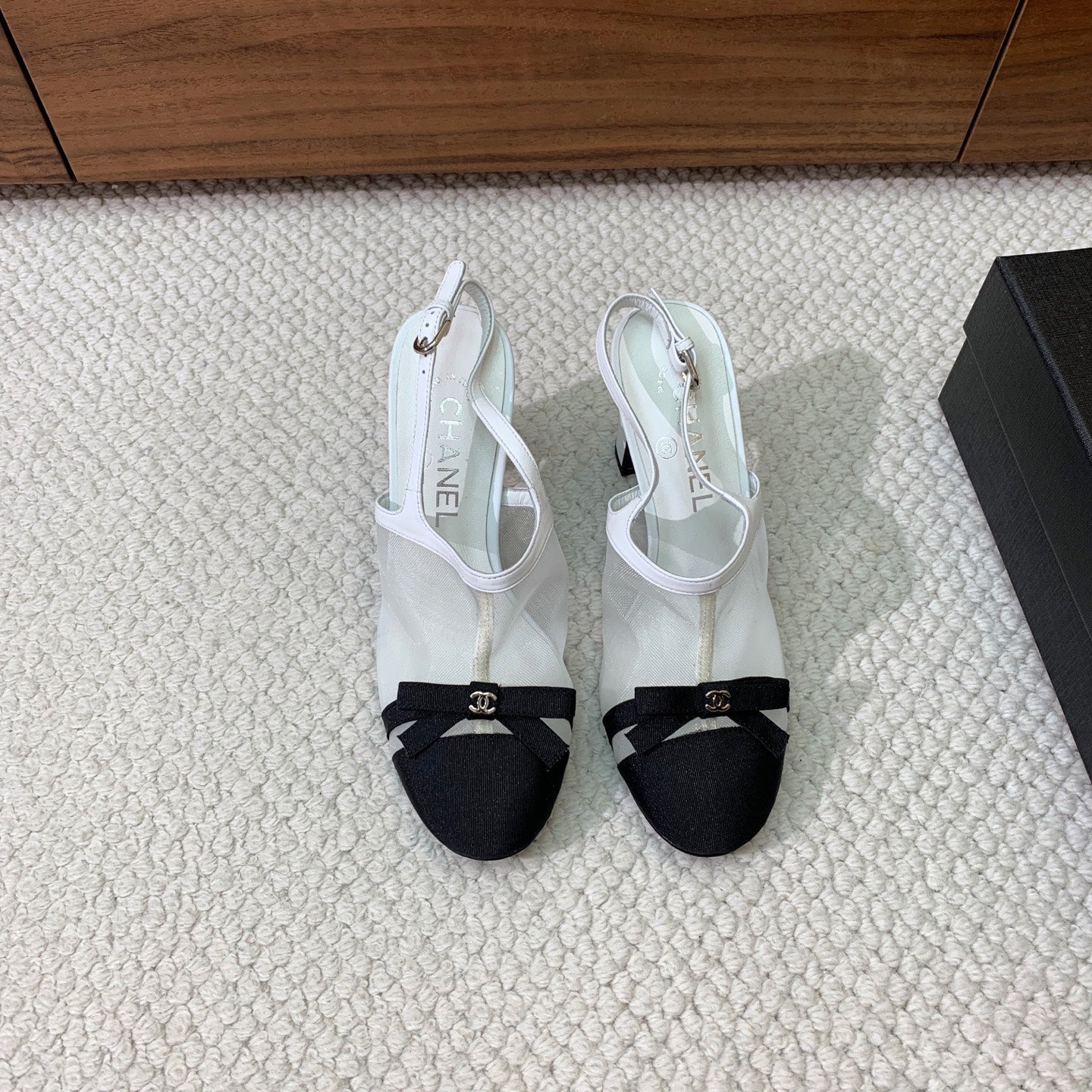Chanel 2026 Slingback Heels 85mm Mesh Grosgrain 792620