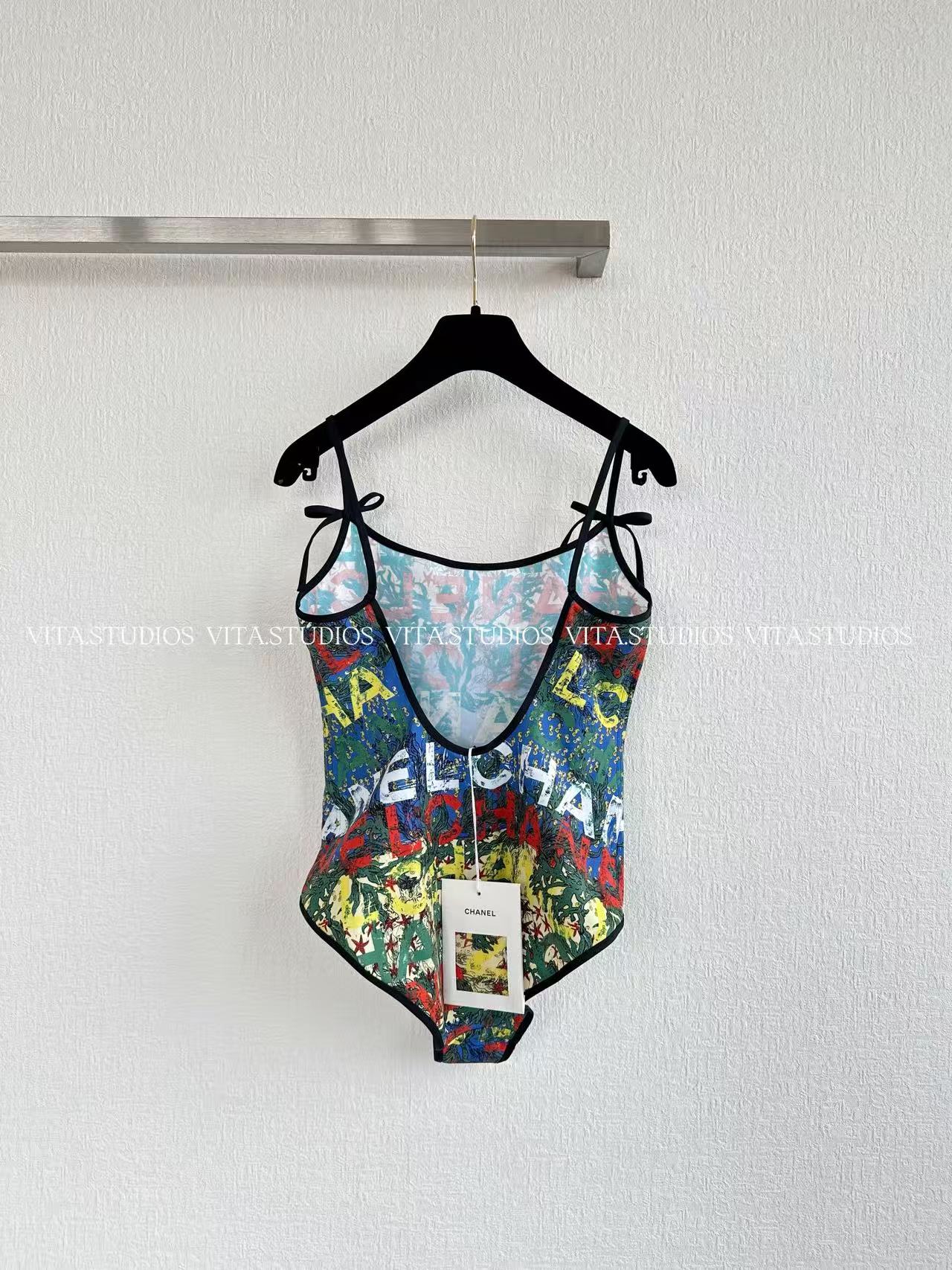 Chanel 2026 One Piece Swimsuit Seaweed Letter Polyester 470150