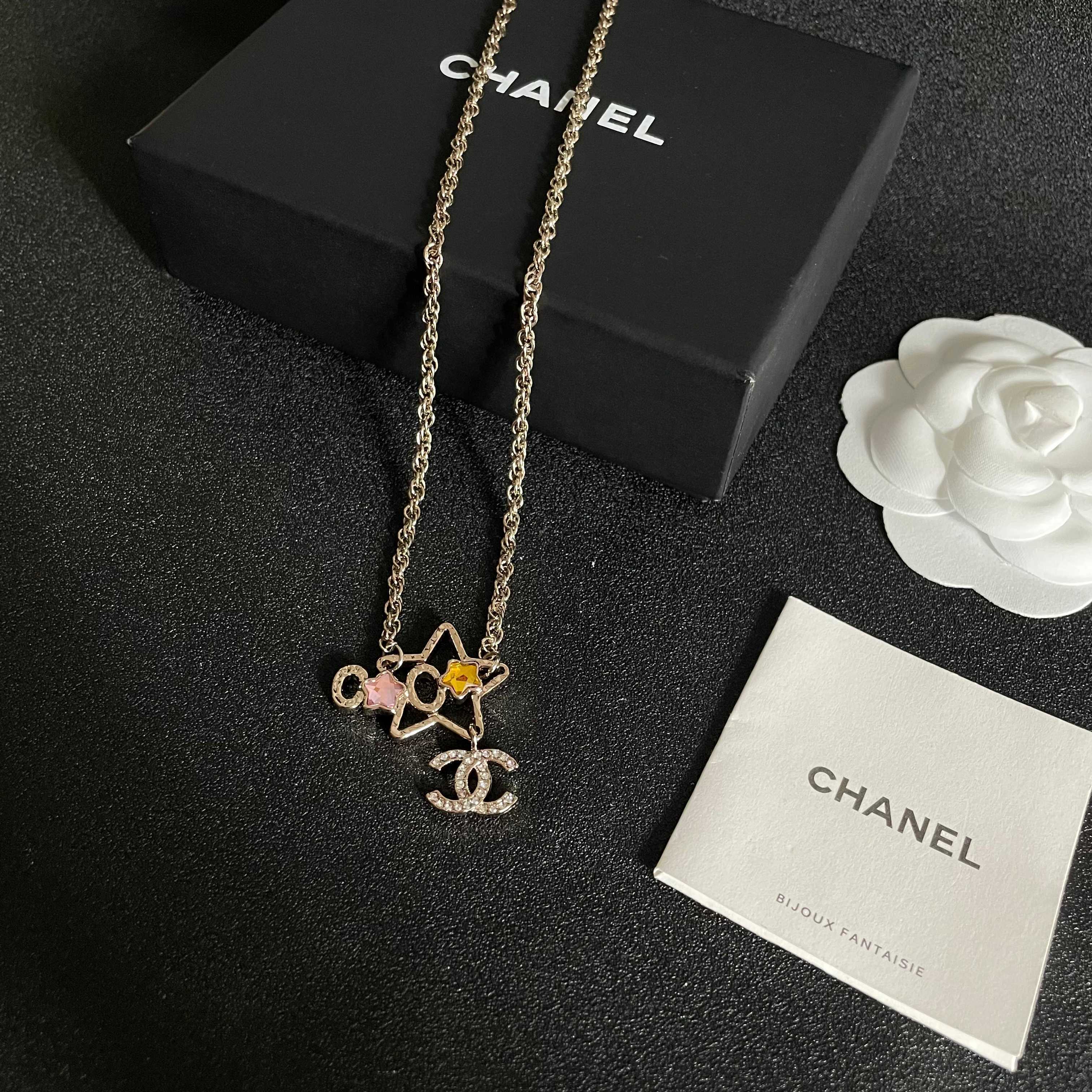 CC Vintage  Double C Star Gold Diamond Necklaces