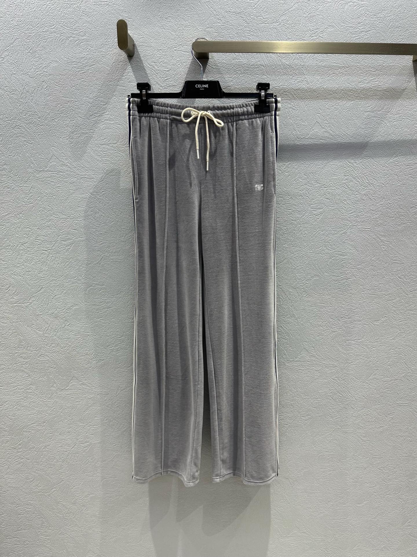 Celine 25 Pant Grey White Velvet Cotton