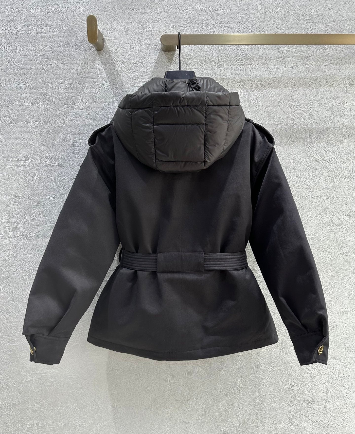 MC 2025 Essalois Hooded Down Field Jacket Black Viscose Polyester