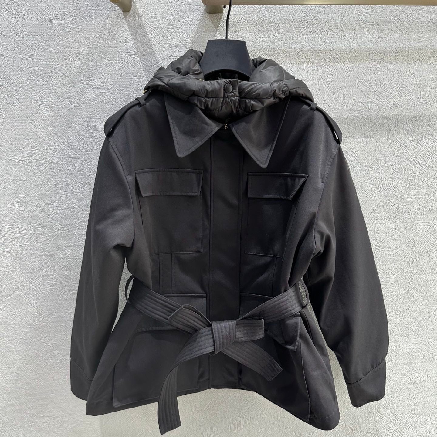MC 2025 Essalois Hooded Down Field Jacket Black Viscose Polyester