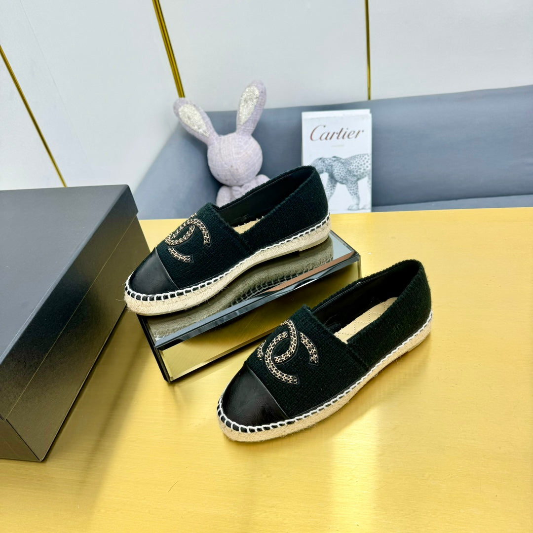 CC 25s Loafers Black Wool Leather 297815