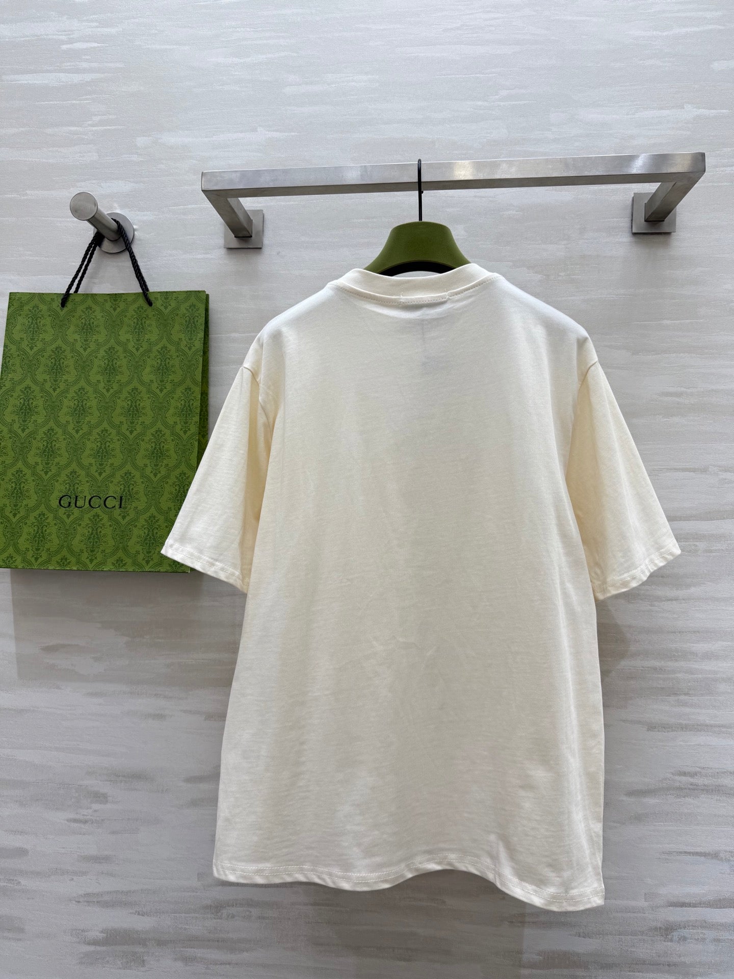 Gucci 25 Puppy Short-sleeved T-shirt Beige Brown Cotton