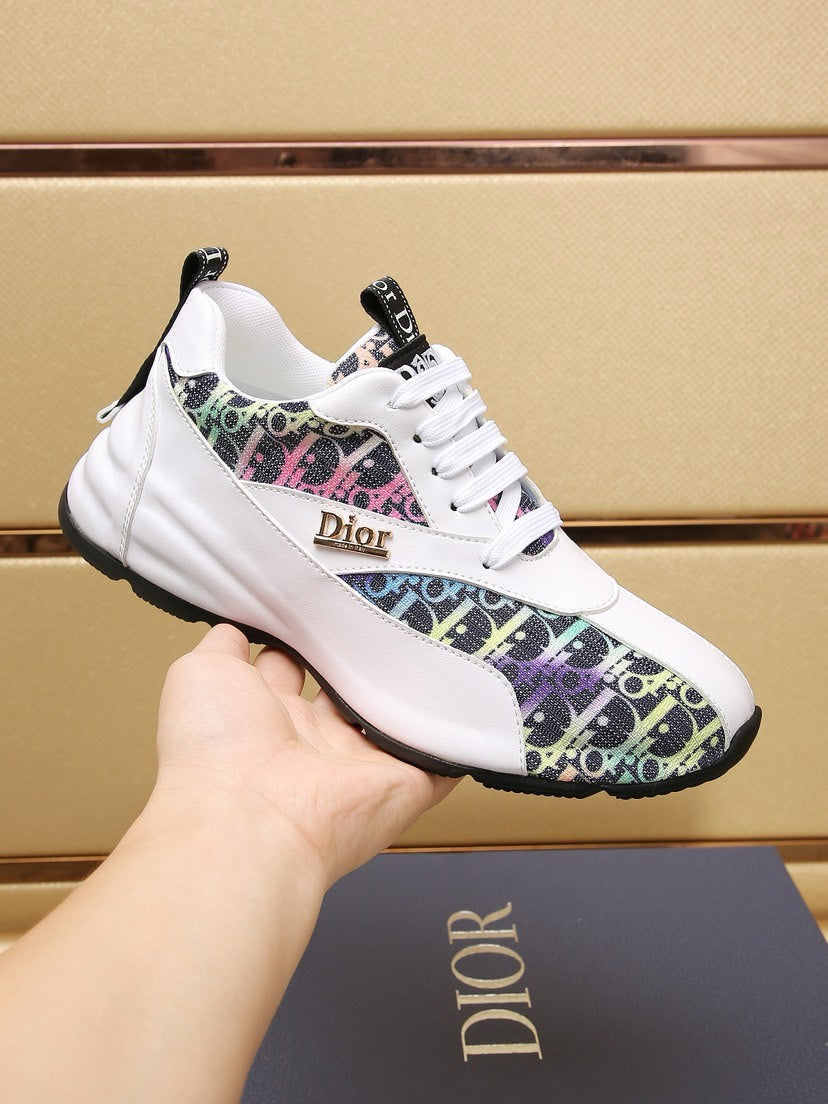 CD LINE SNEAKER WHITE AND RAINBOW CALFSKIN
