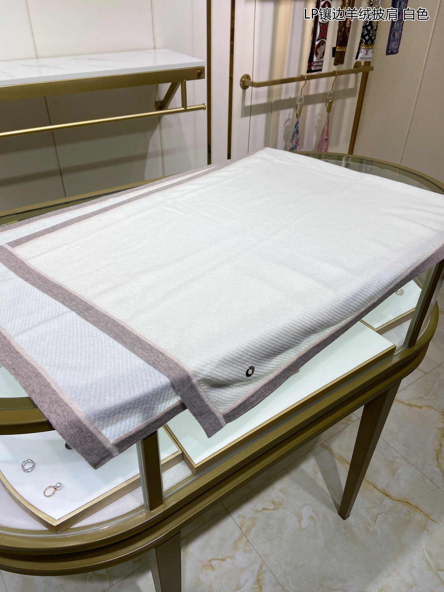 LP Scarf 170 CM In White Mix Grey Consinee Cashmere 205599