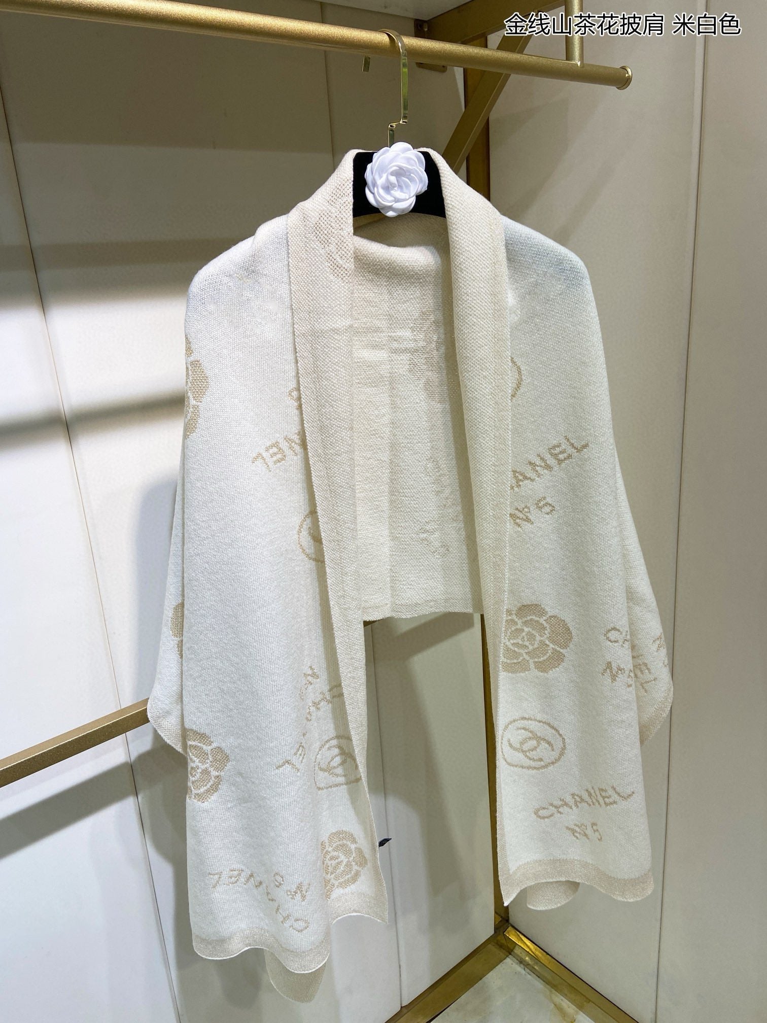 CC Scarf 195 CM In White Cashmere 407295