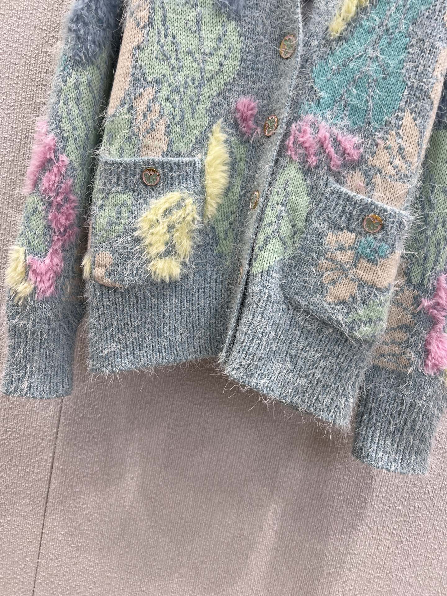 CC Cardigan Multicolor Wool Silk Cashmere