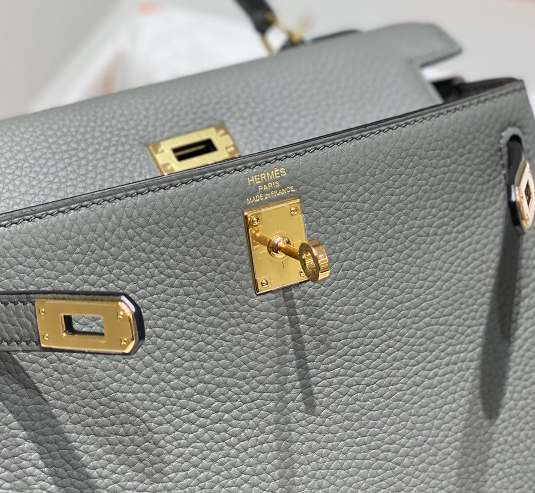 hm kelly 32cm grey togo leather gold hardware