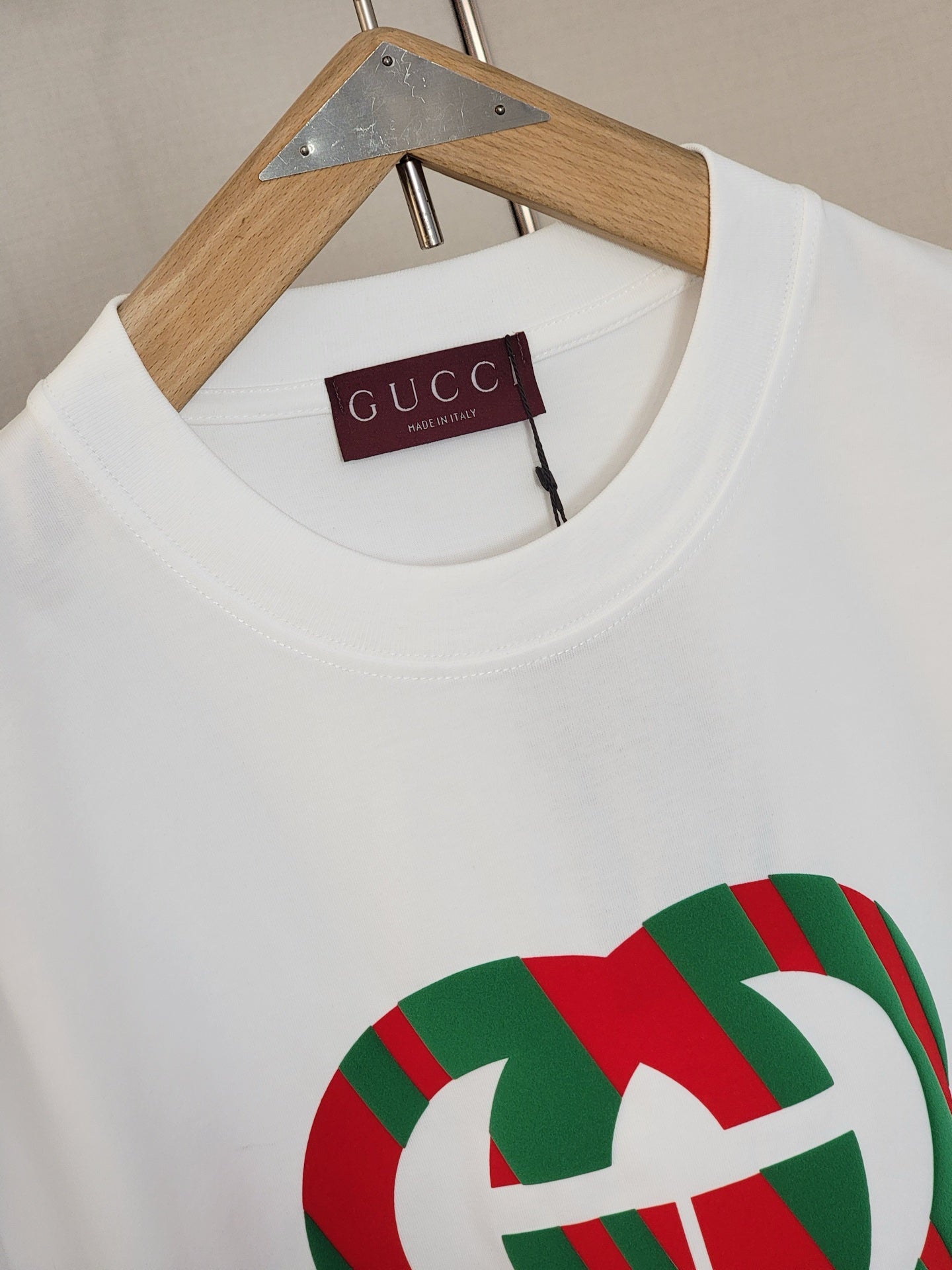 GC 2026 Men's 3D Letter T-Shirt Red And Green Cotton Fabric 699235