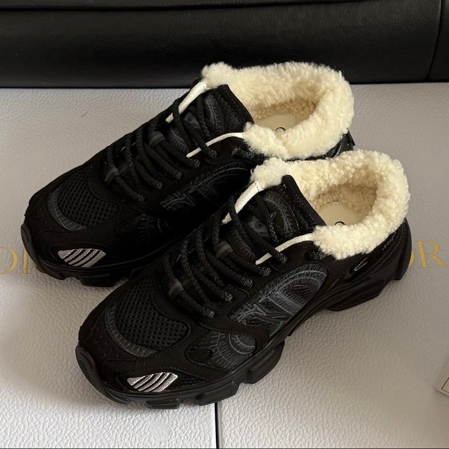 Dior 25 Chrono Sneakers Black Cream Mesh Suede Calfskin 531388