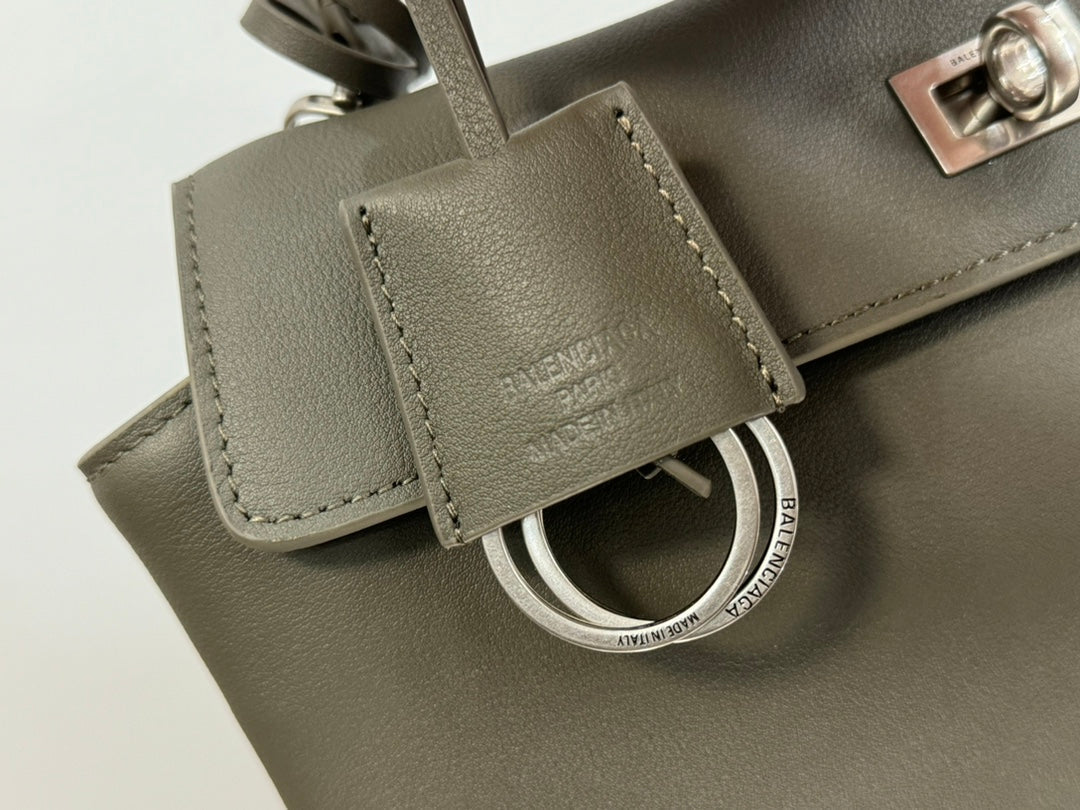 Balenciaga Medium Rodeo Bag 35 Olive Green Caflskin Sliver Hardware