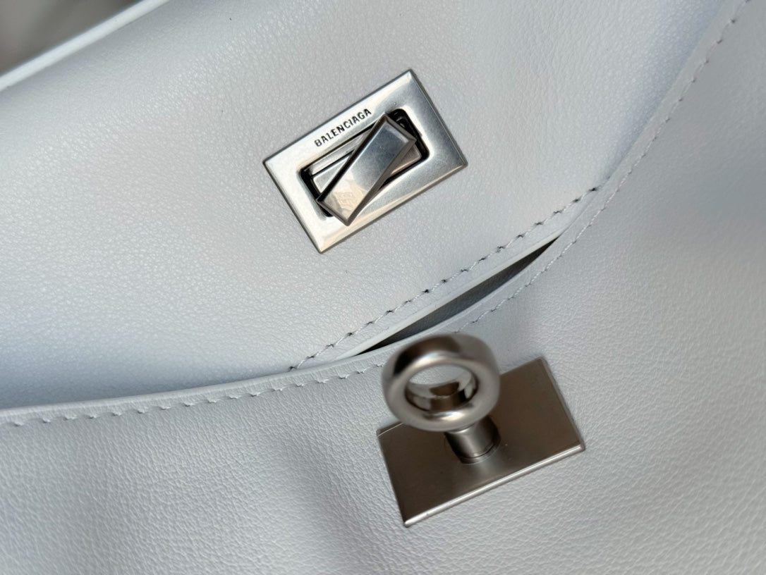 Balenciaga Medium Bag 35 White Calfskin Sliver Hardware