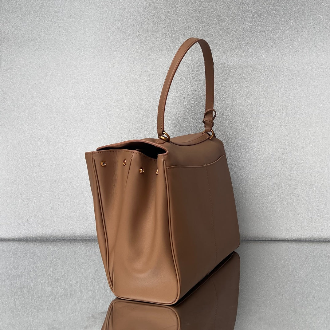 Balenciaga Large Bag 40 Rich Brown Calfskin Gold Hardware