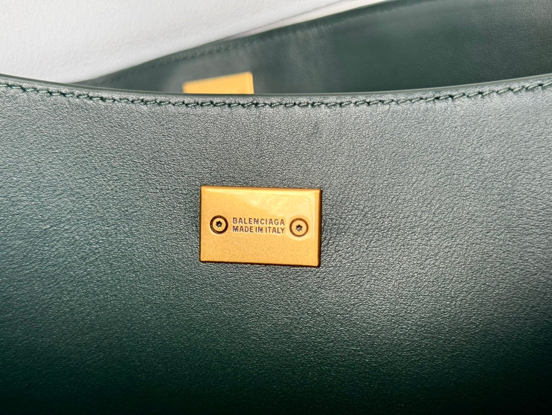 Balenciaga Large Bag 40 Dark Green Calfskin Gold Hardware