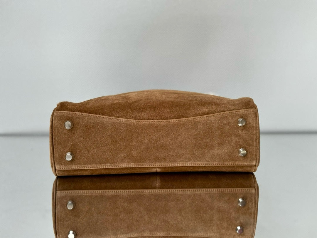 Balenciaga Small Rodeo Bag 40 Brown Suede Sliver Hardware