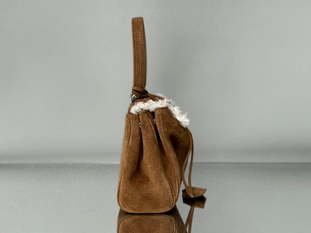 Balenciaga Small Rodeo Bag 29 Brown Suede Sliver Hardware