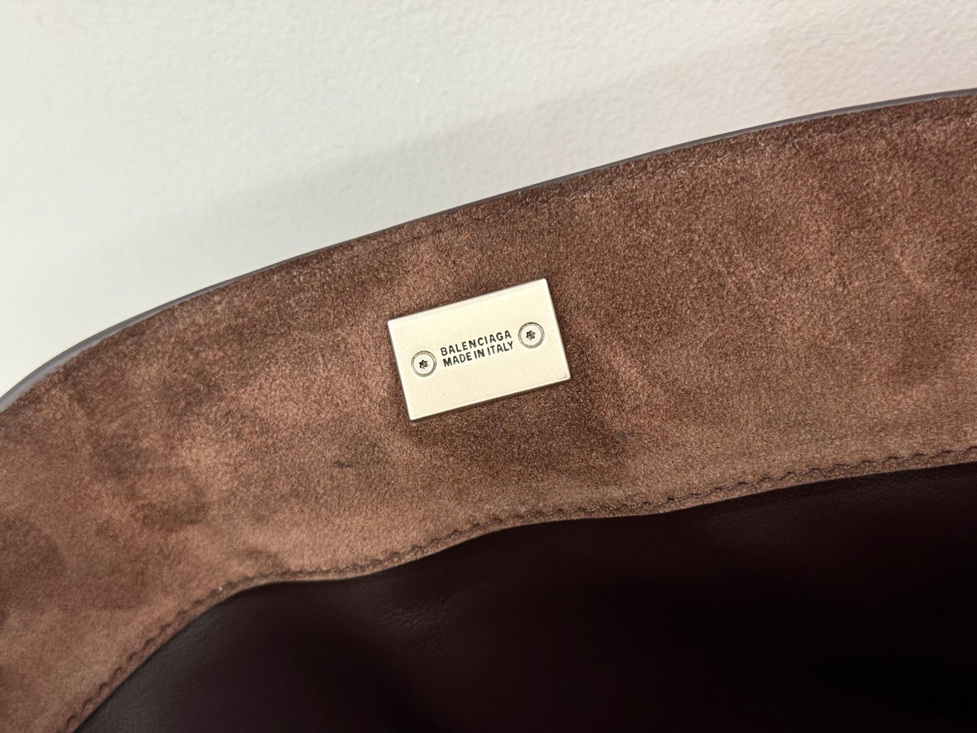 Balenciaga Large Small Bag 29 Coffee Brown Suede Sliver Hardware