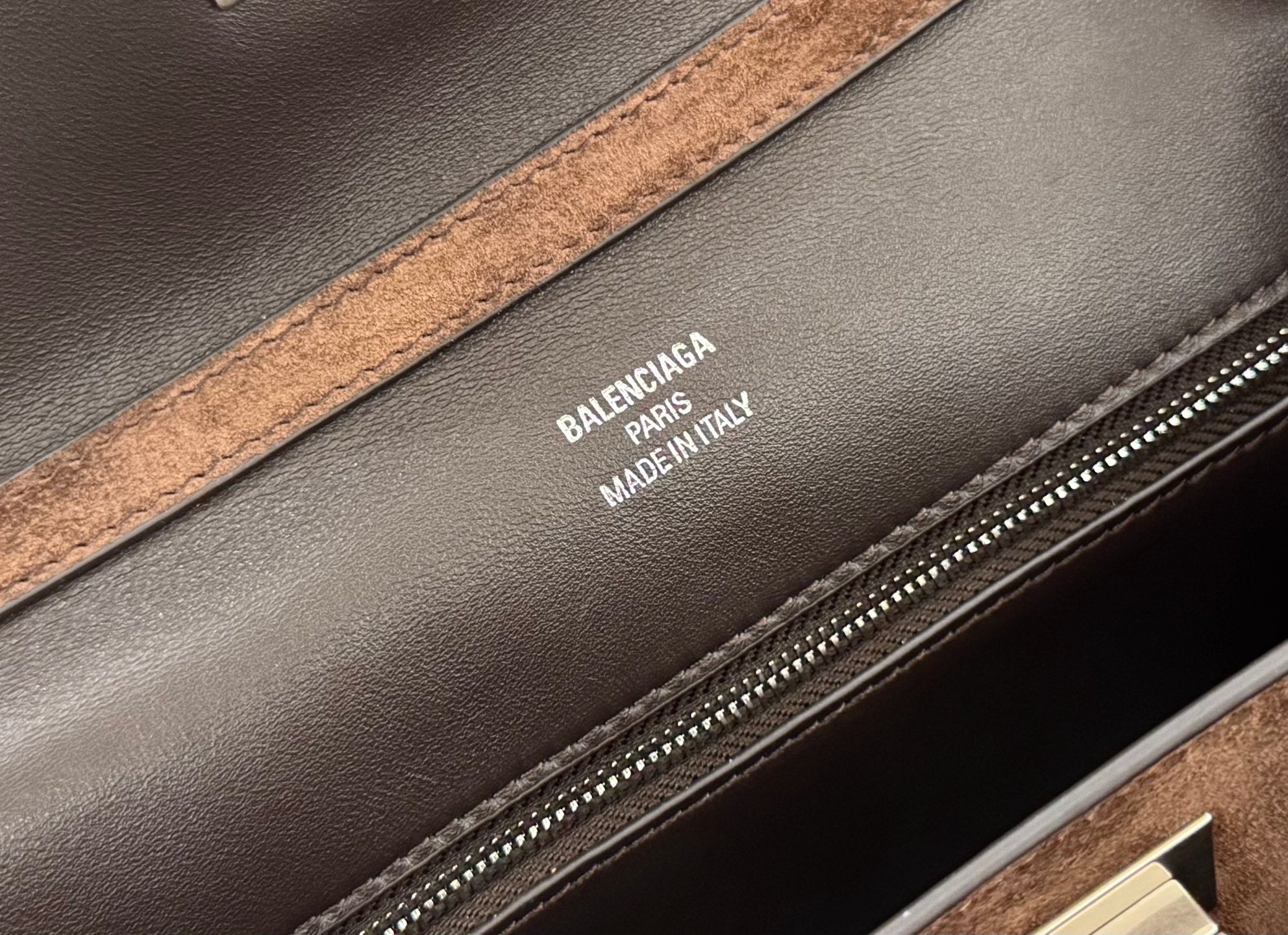 Balenciaga Large Small Bag 29 Coffee Brown Suede Sliver Hardware
