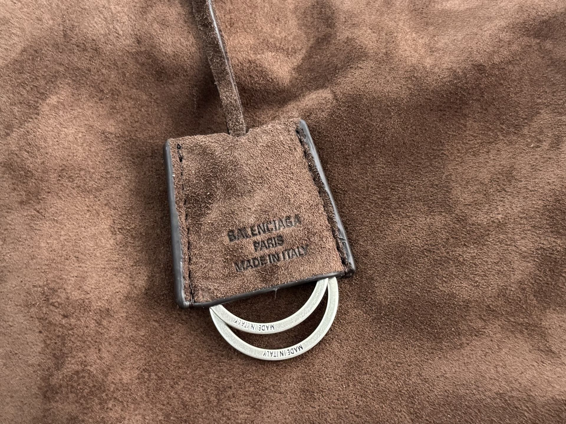 Balenciaga Large Small Bag 29 Coffee Brown Suede Sliver Hardware