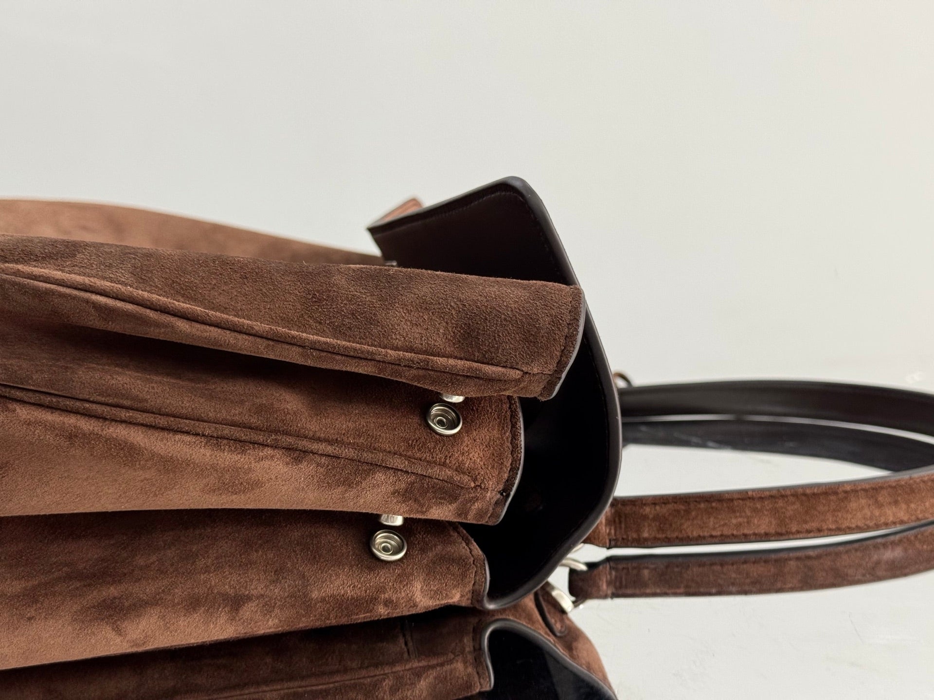 Balenciaga Large Rodeo Bag 40 Coffee Brown Suede Sliver Hardware