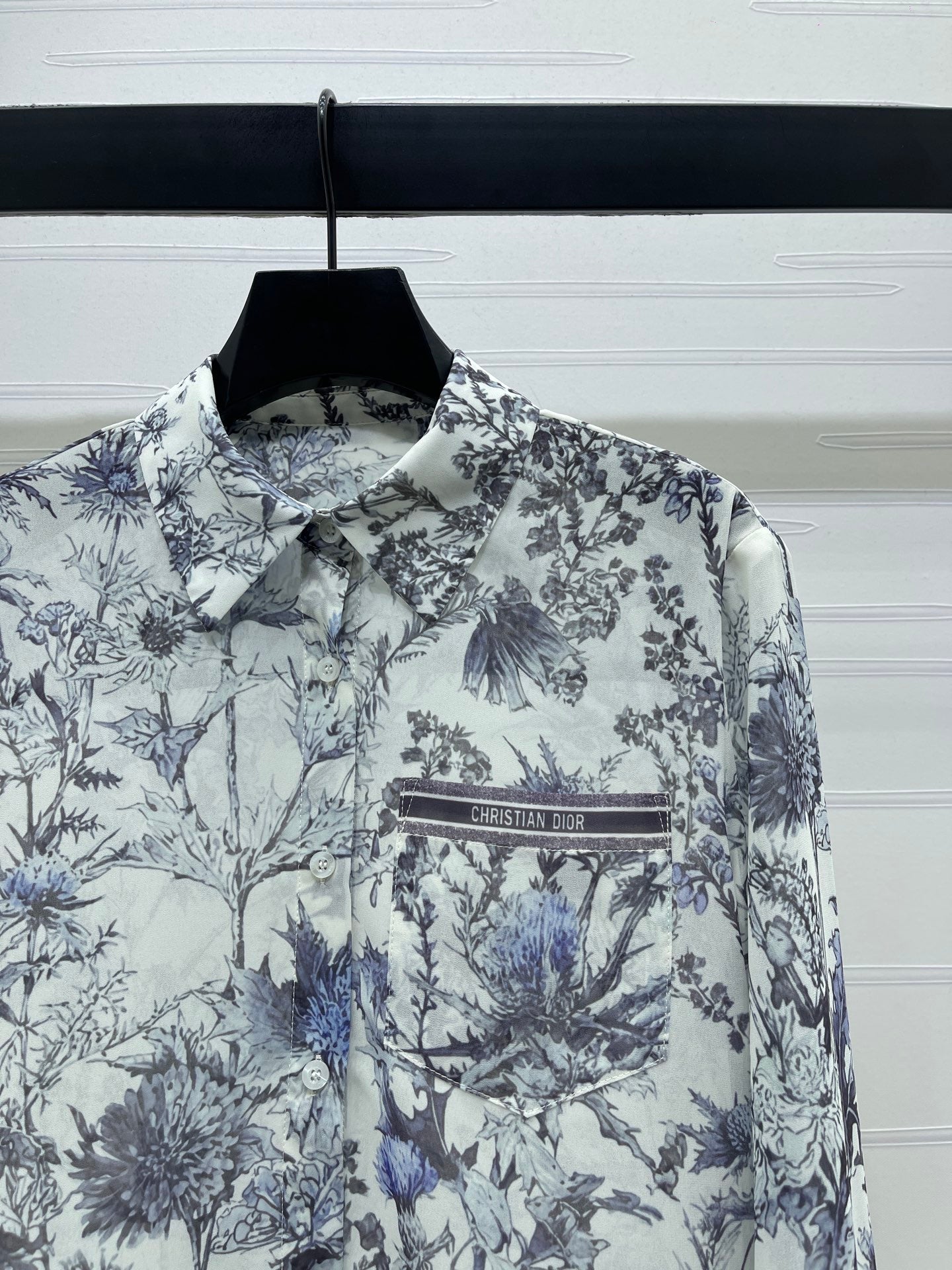 Dior 2026 Print Logo Shirt White Blue Polyester