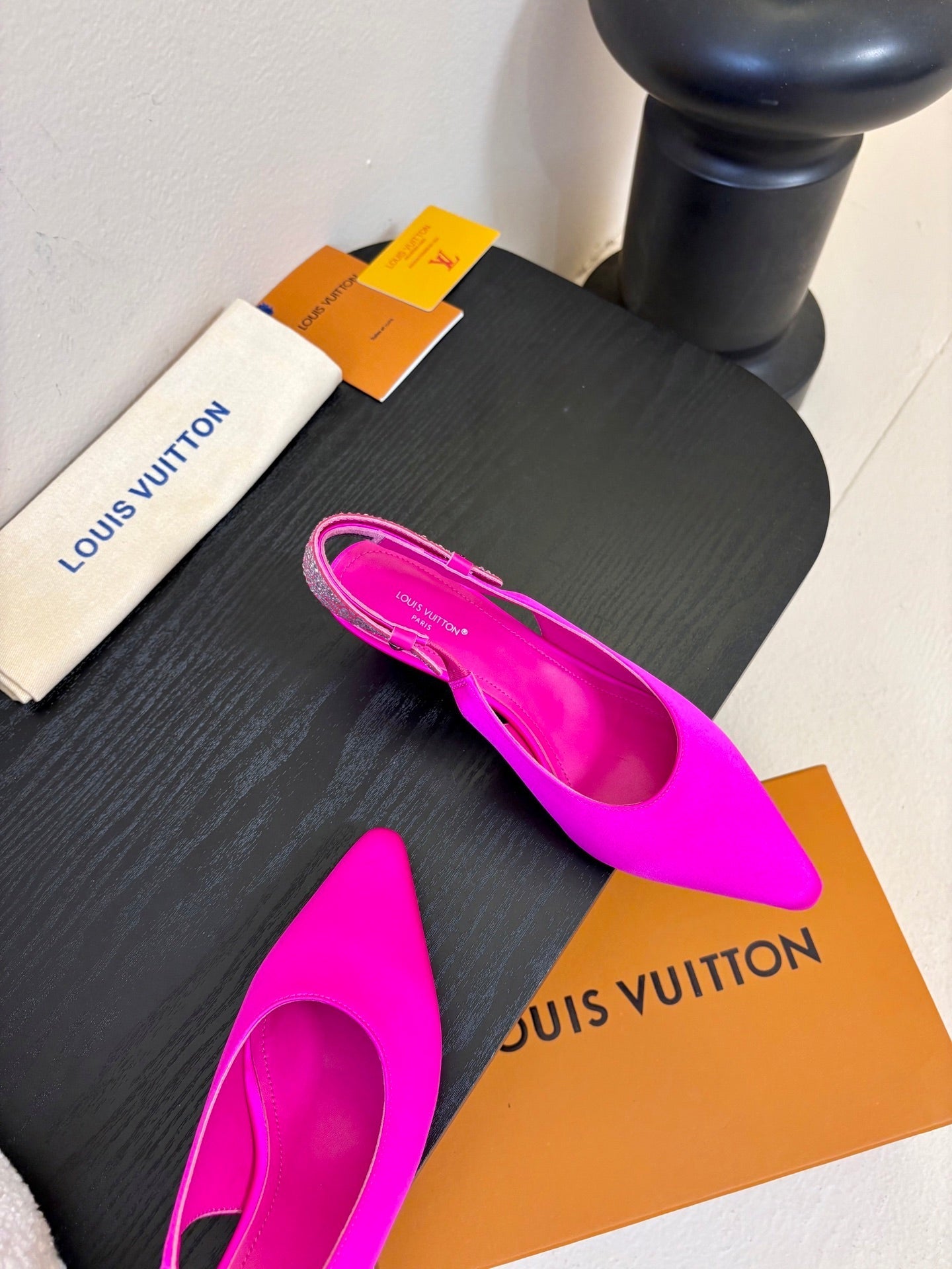 LV 26ss Legacy Slingback 60 Hot Pink Silk 627245