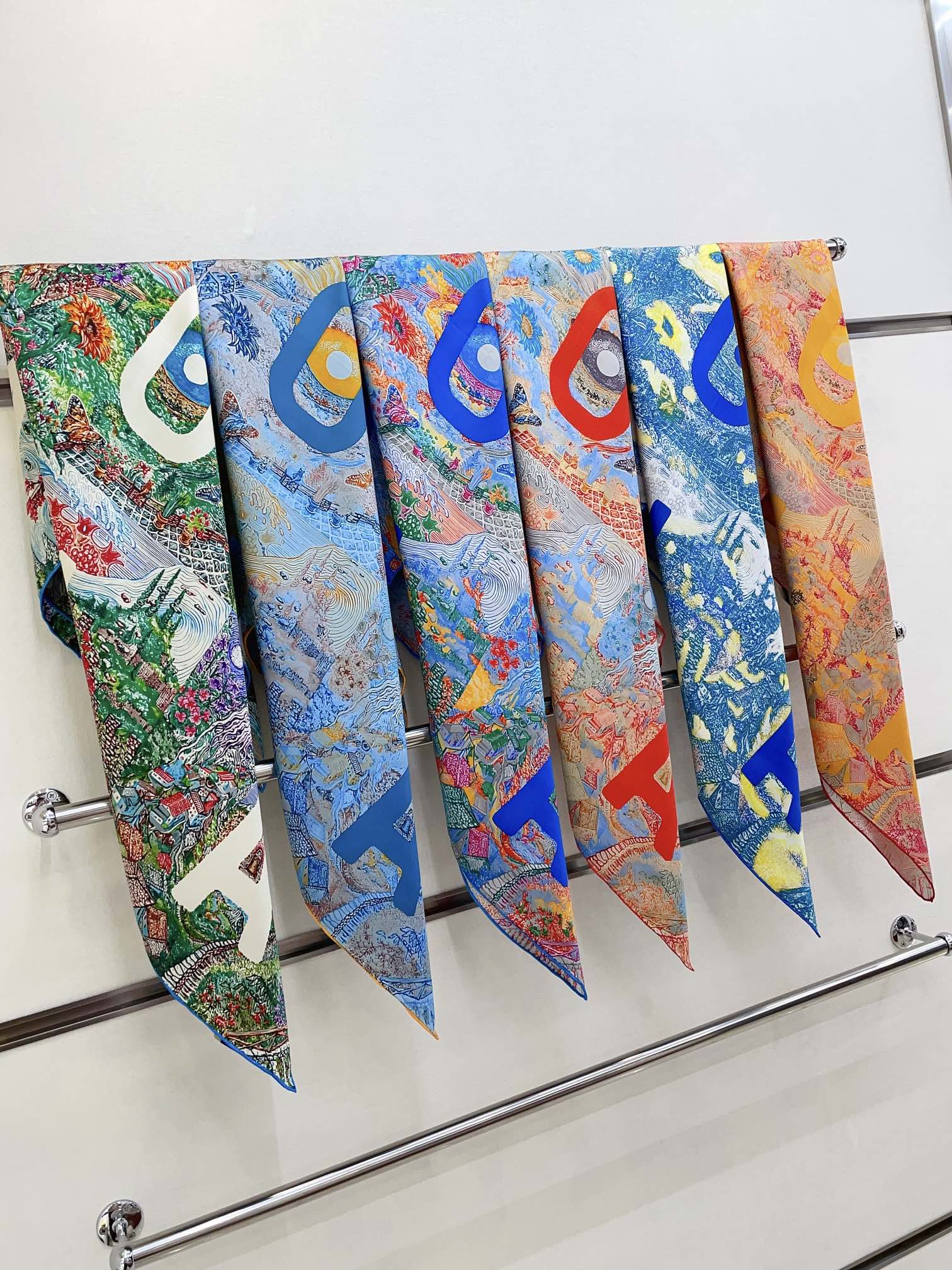 Eleftheria Scarf 90 CM In Colorful Silk Twill  193835