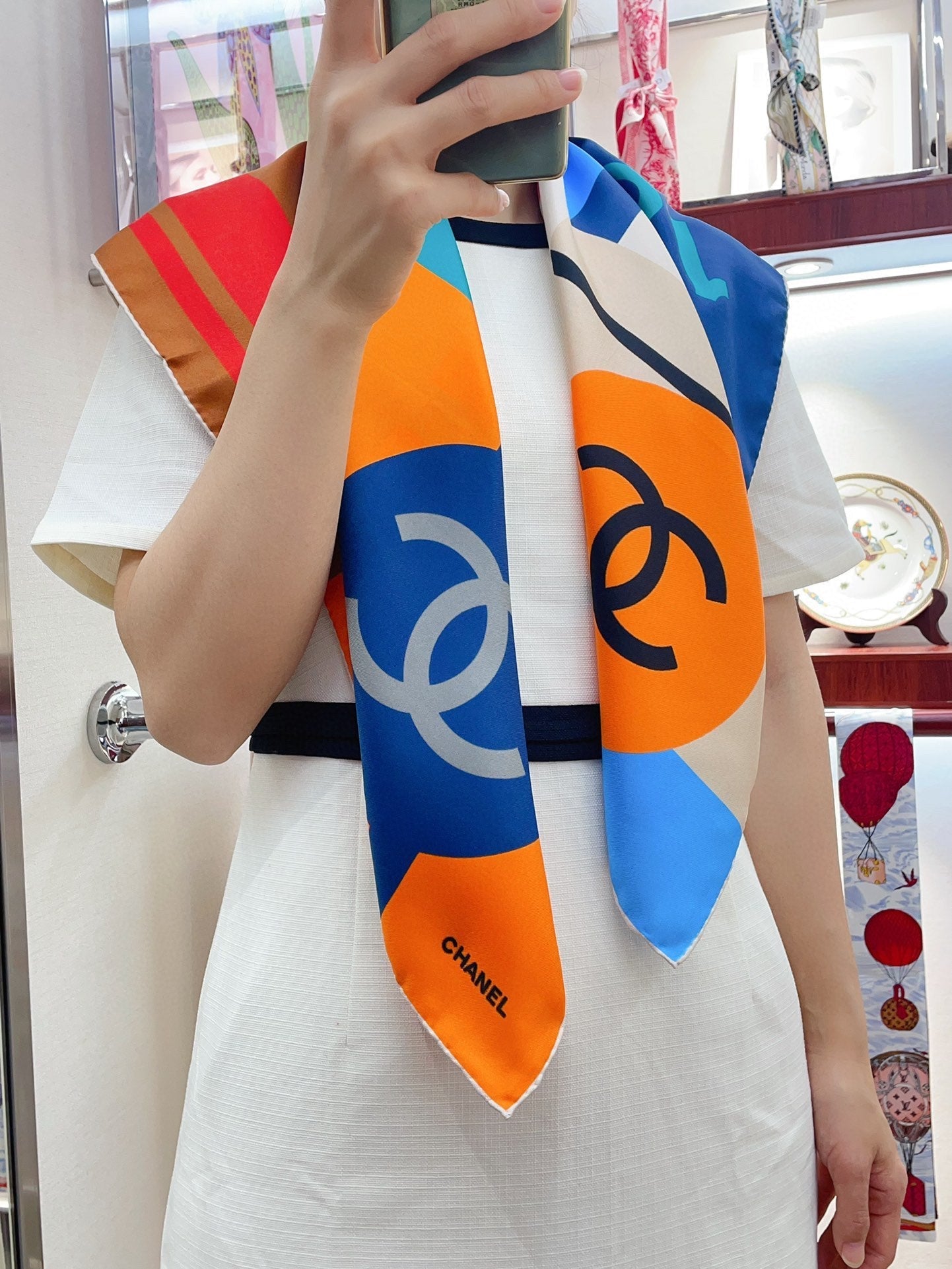 CC Square Scarf 90 CM In Colorful Silk Twill 177653