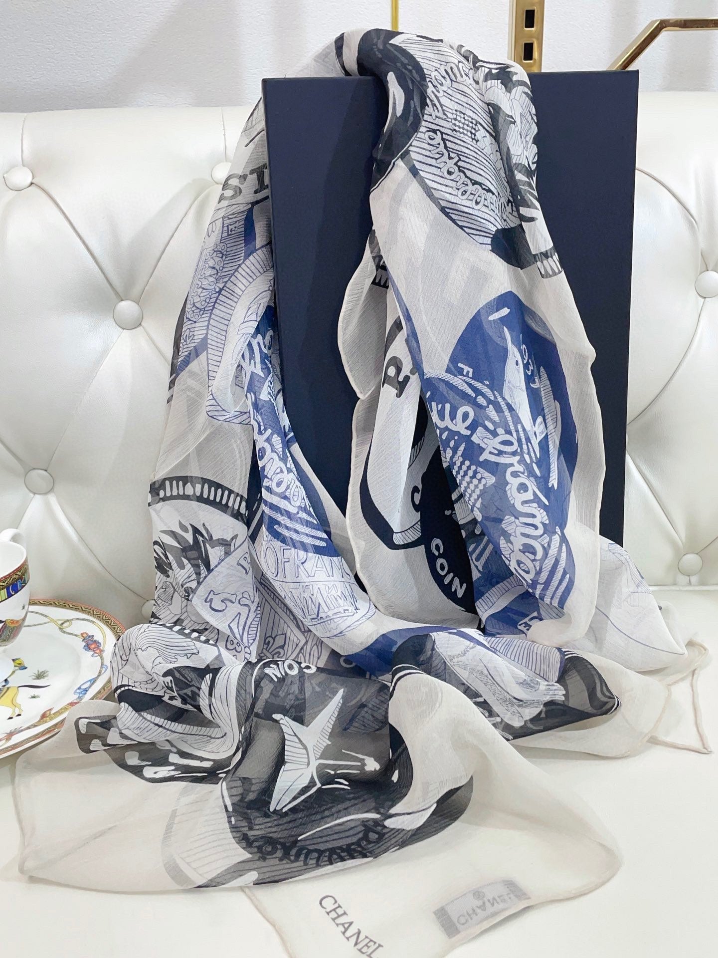 CC Square Scarf 110 CM In Colorful Shunyu Qiao Silk  190026