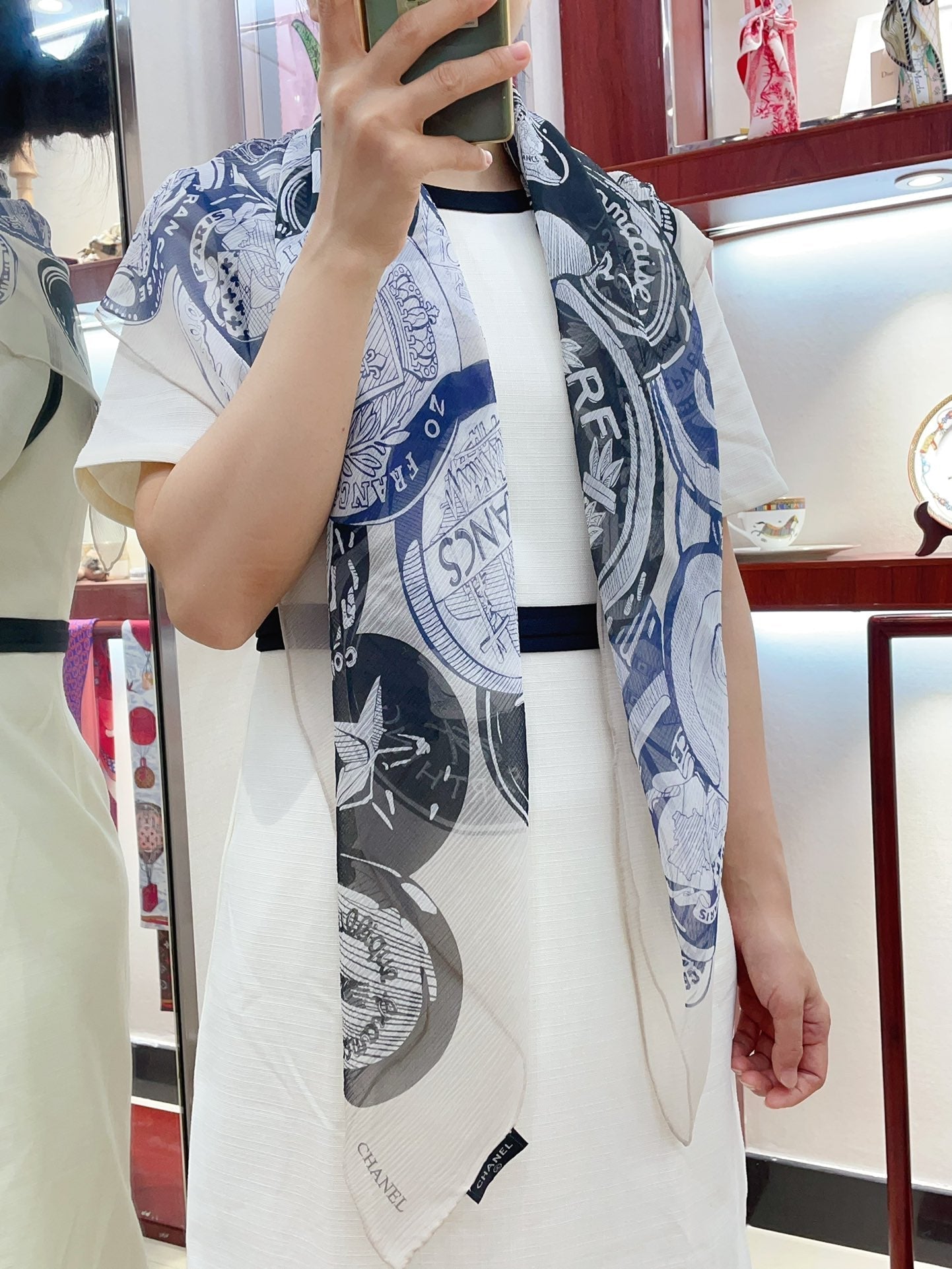 CC Square Scarf 110 CM In Colorful Shunyu Qiao Silk  190026