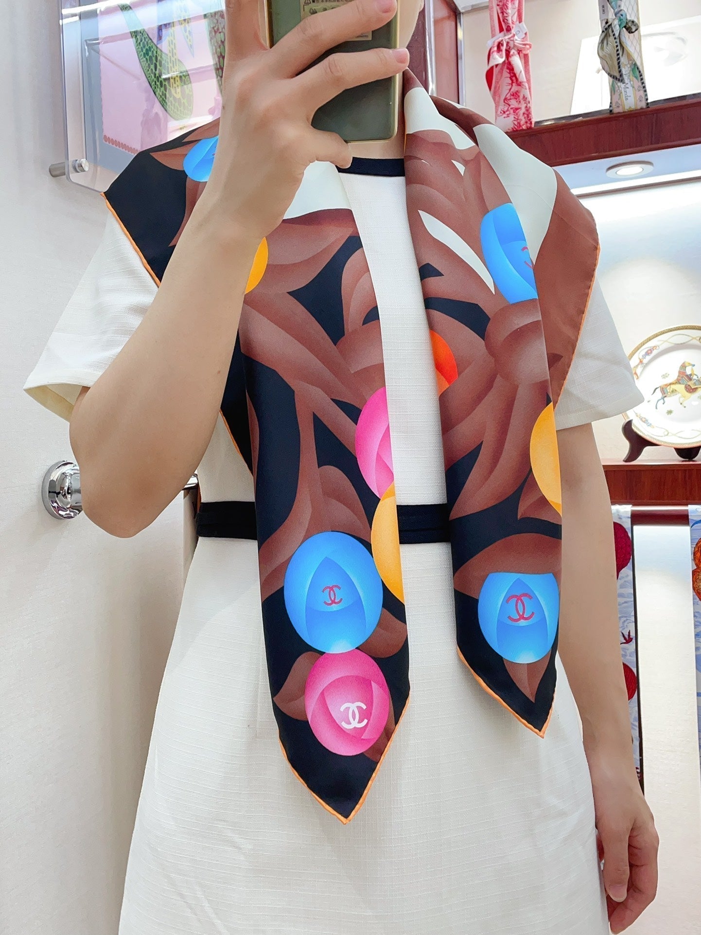 CC Square Scarf 90 CM In Colorful Silk Twill 193821